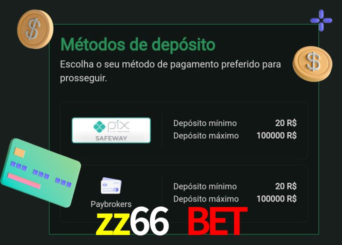 O cassino zz66 bet oferece uma grande variedade de métodos de pagamento